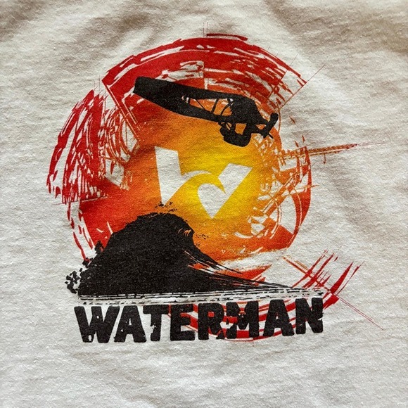 Vintage Waterman Graphic T-Shirt XL Beige Gildan Ultra Cotton Surf Skate Retro - Picture 8 of 9